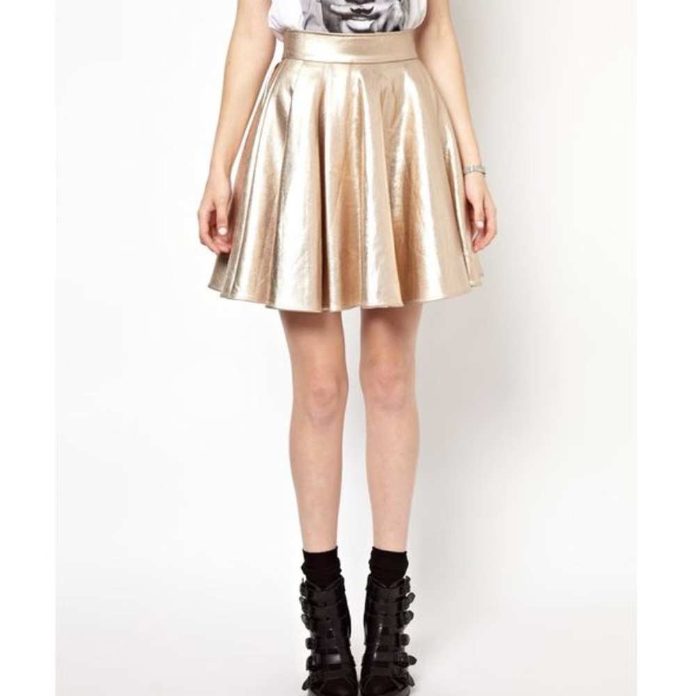 Eleven Paris Gold Full A-Line Skirt